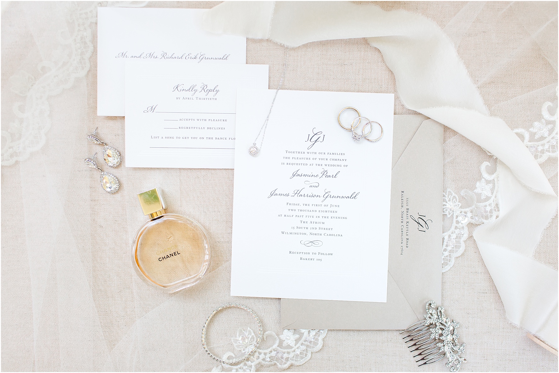 classic wedding details invitation suite and florals bakery 105