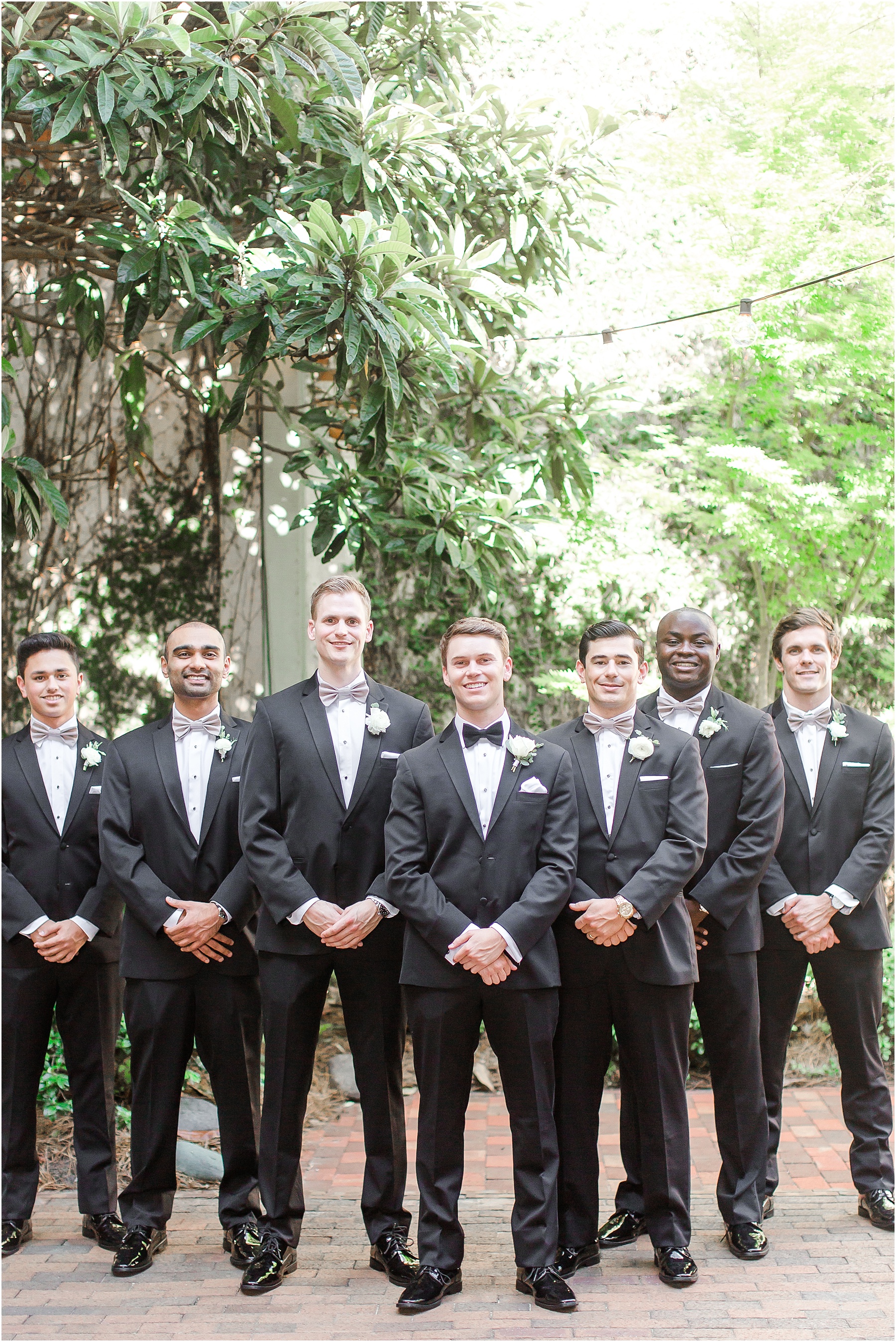 Bakery 105 and The Cottage Groomsmen in Classic Black and White Tux