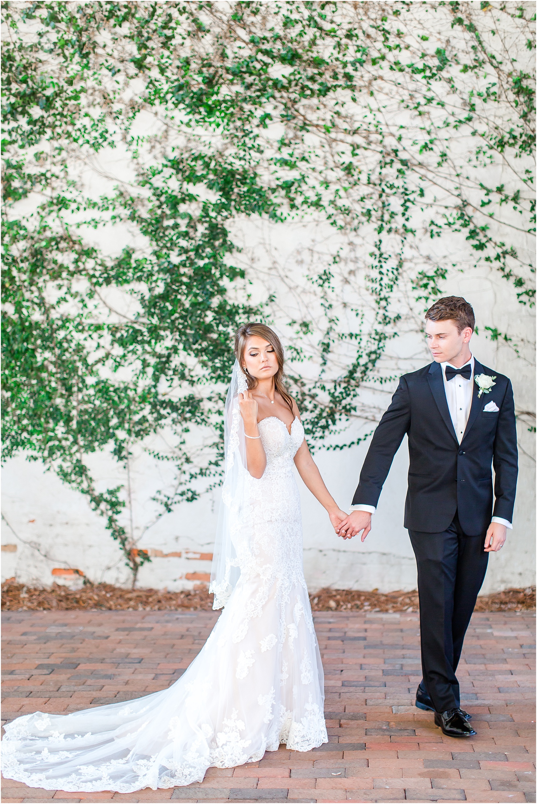 Bakery 105 and The Atrium Downtown Wilmington Wedding Bride and Groom Portraits
