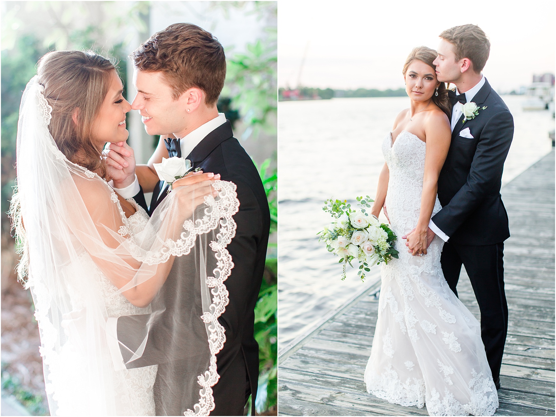 Bakery 105 and The Atrium Downtown Wilmington Wedding Bride and Groom Portraits