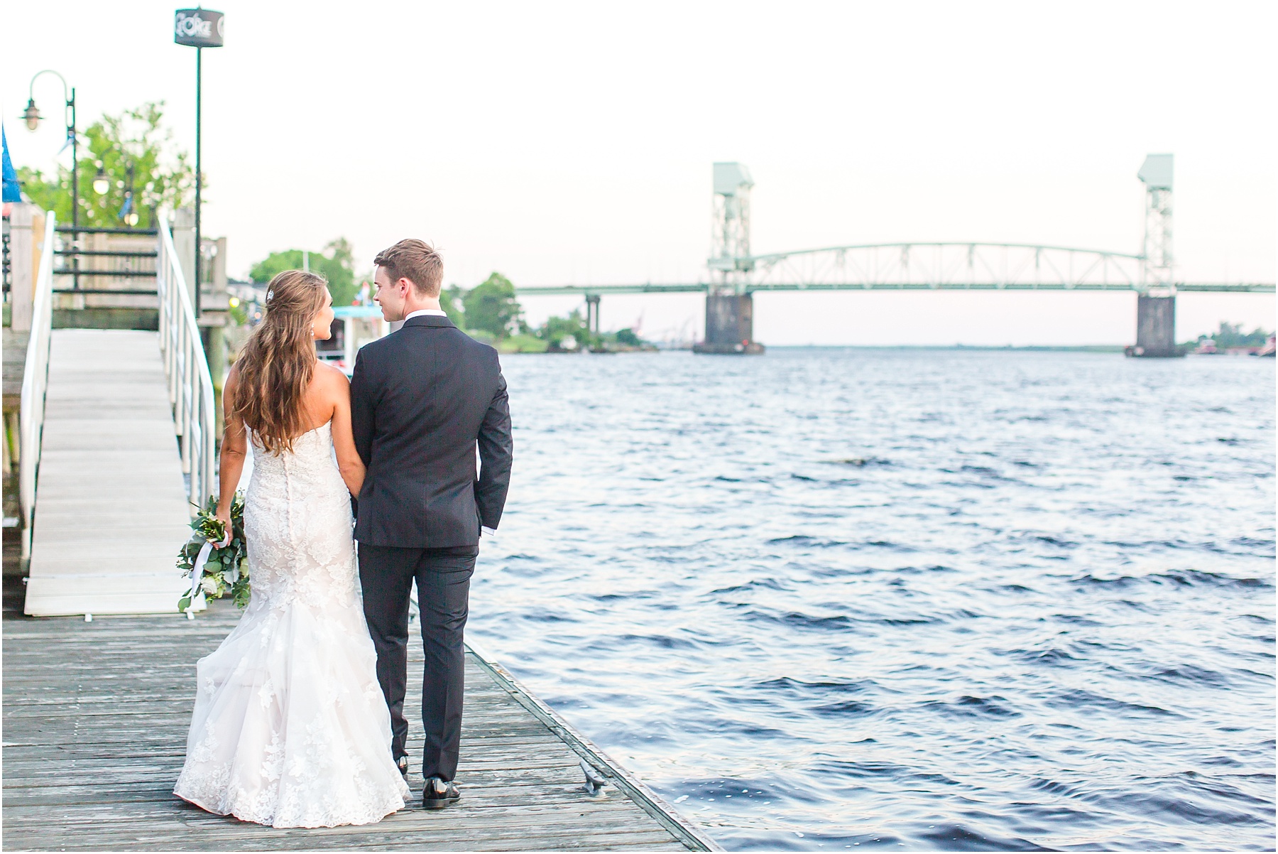 Bakery 105 and The Atrium Downtown Wilmington Wedding Bride and Groom Portraits