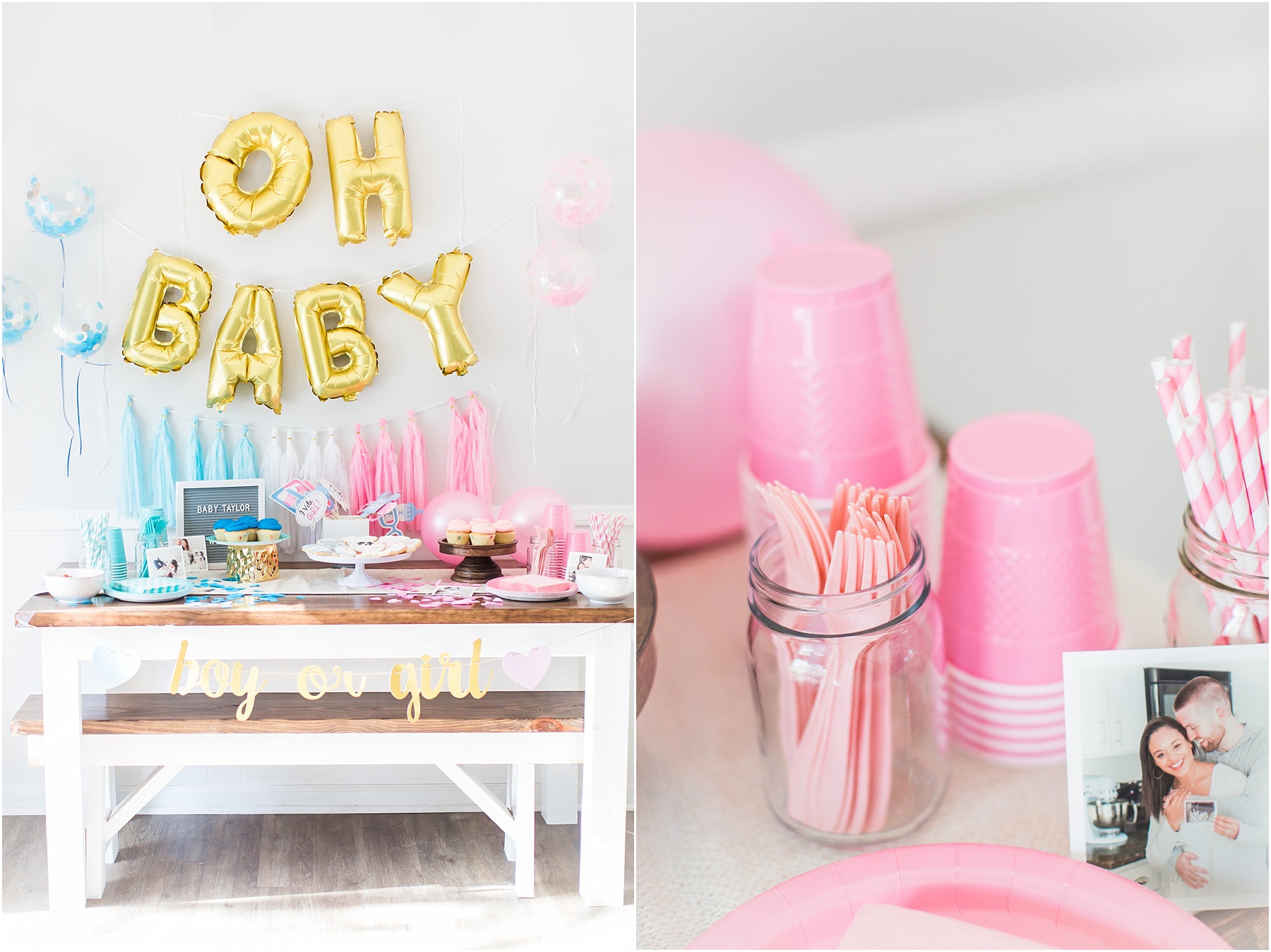 Baby Gender Reveal Party Pink or Blue Decorations