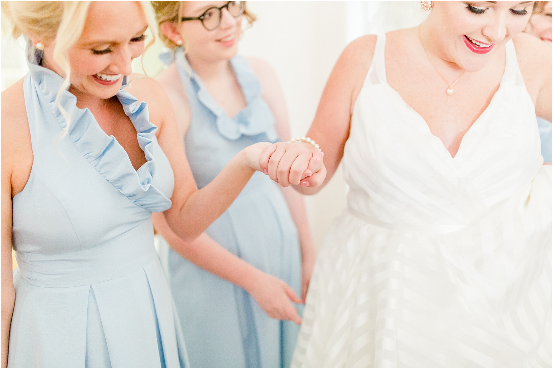 dusty blue and coral coastal wedding