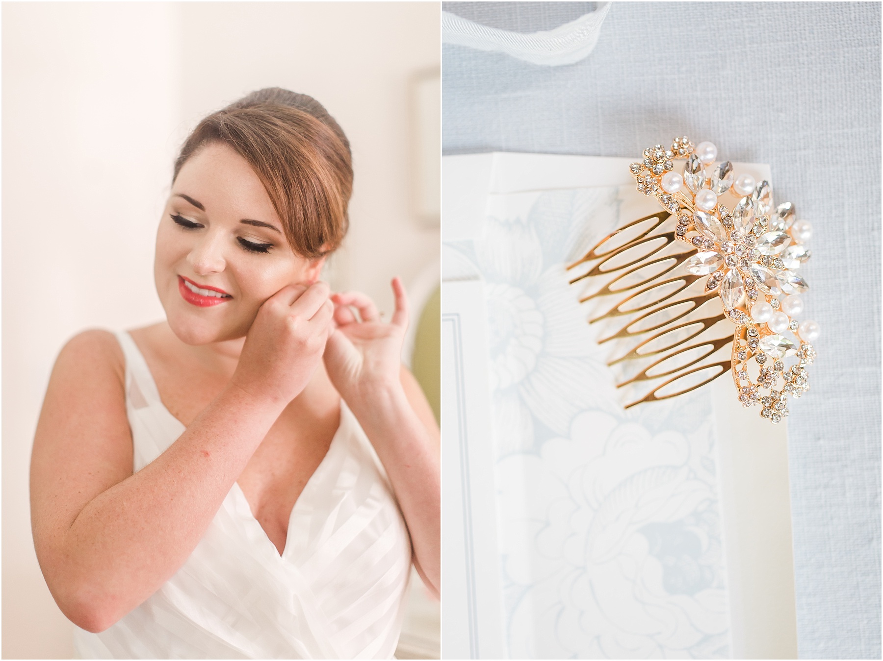 dusty blue and coral coastal wedding