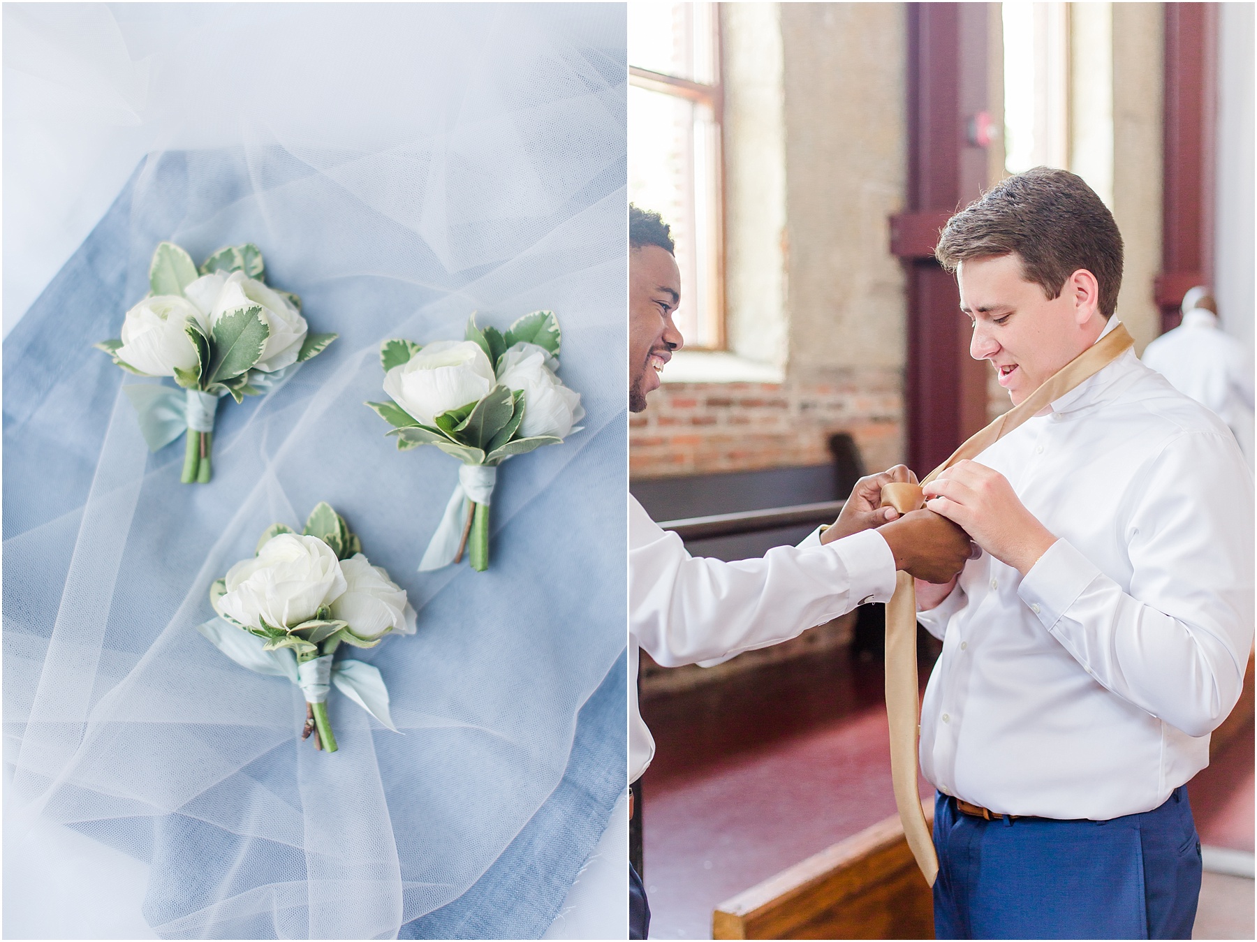 dusty blue and coral coastal wedding