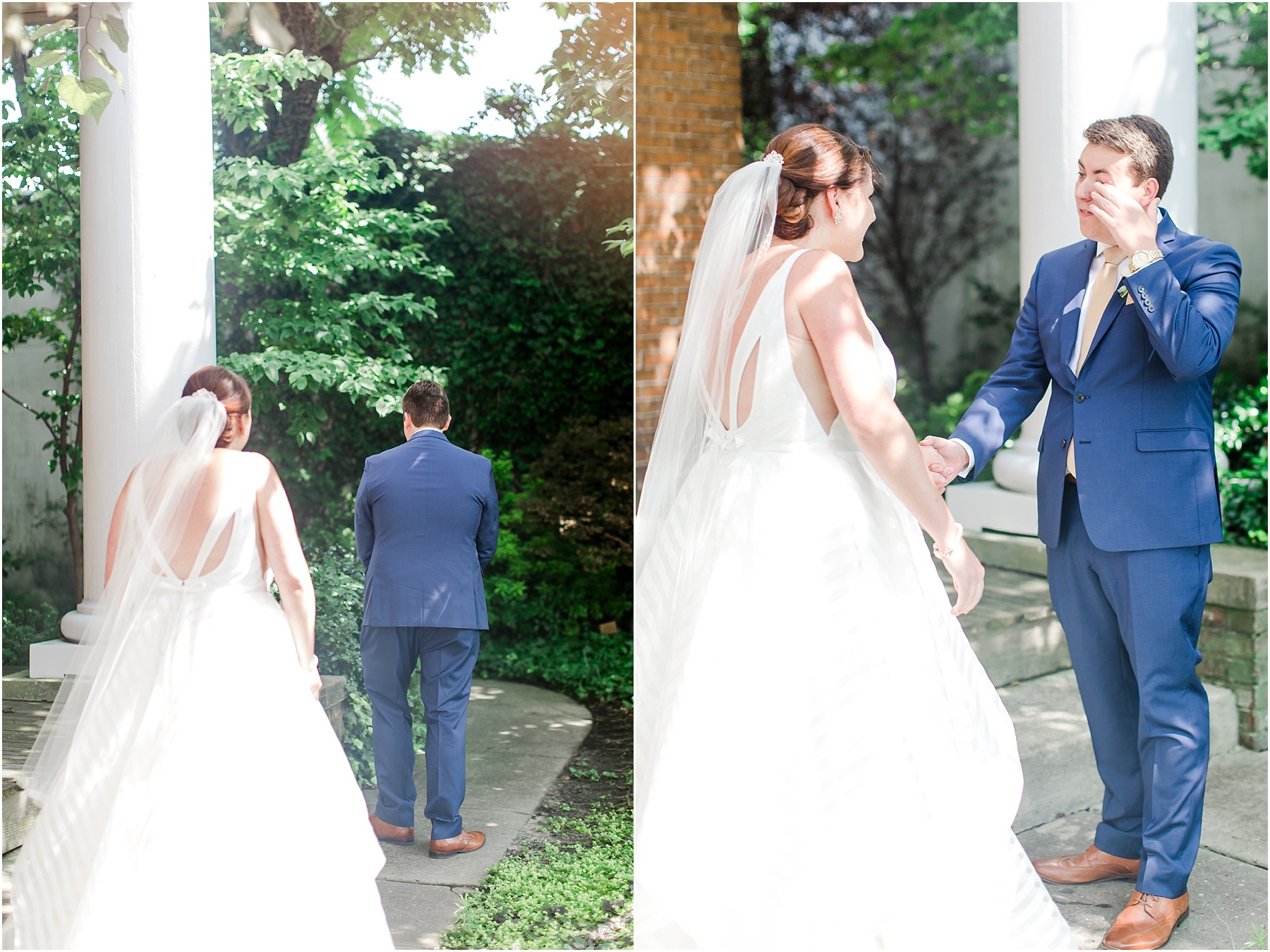 dusty blue and coral coastal wedding