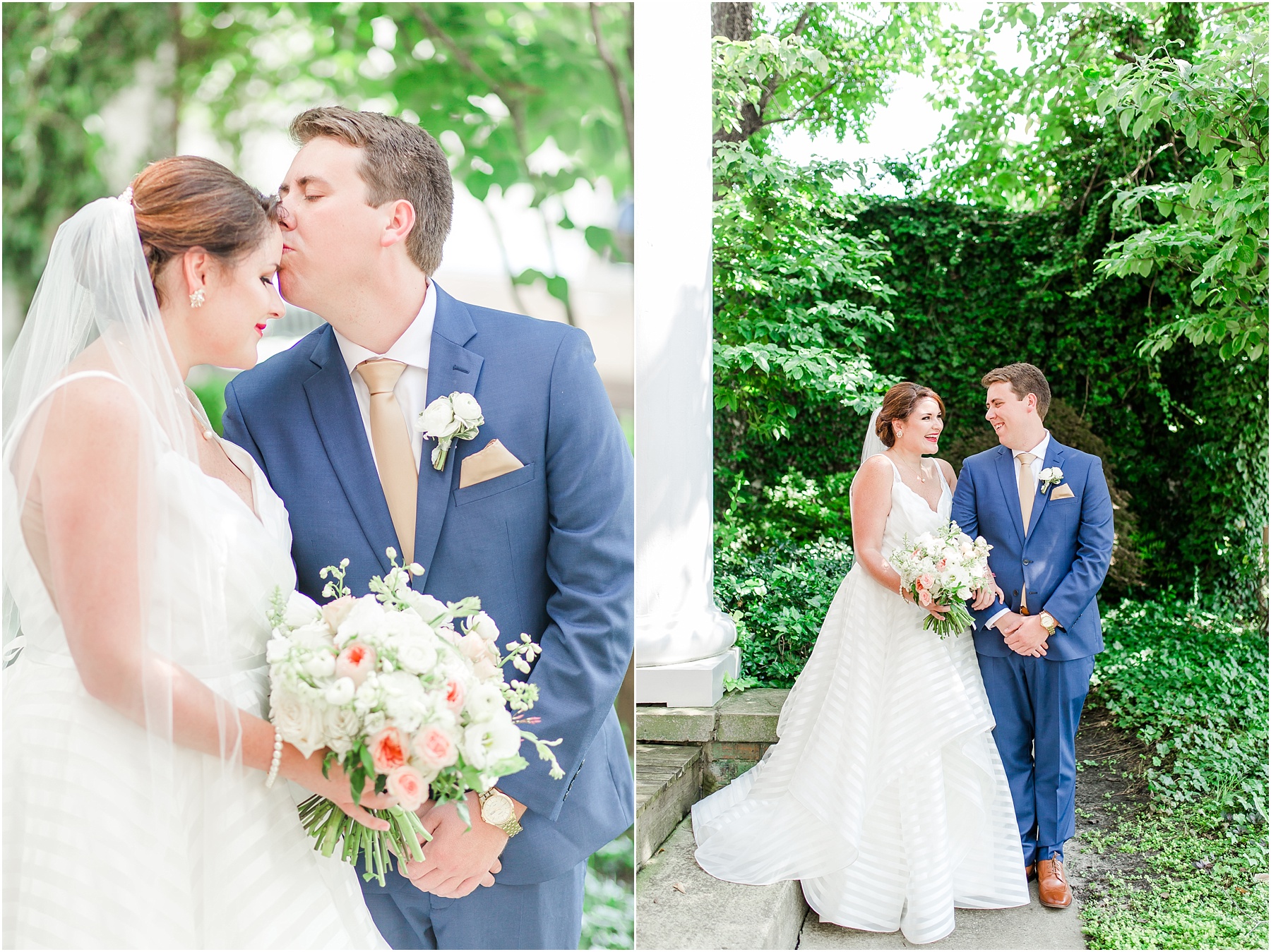 dusty blue and coral coastal wedding