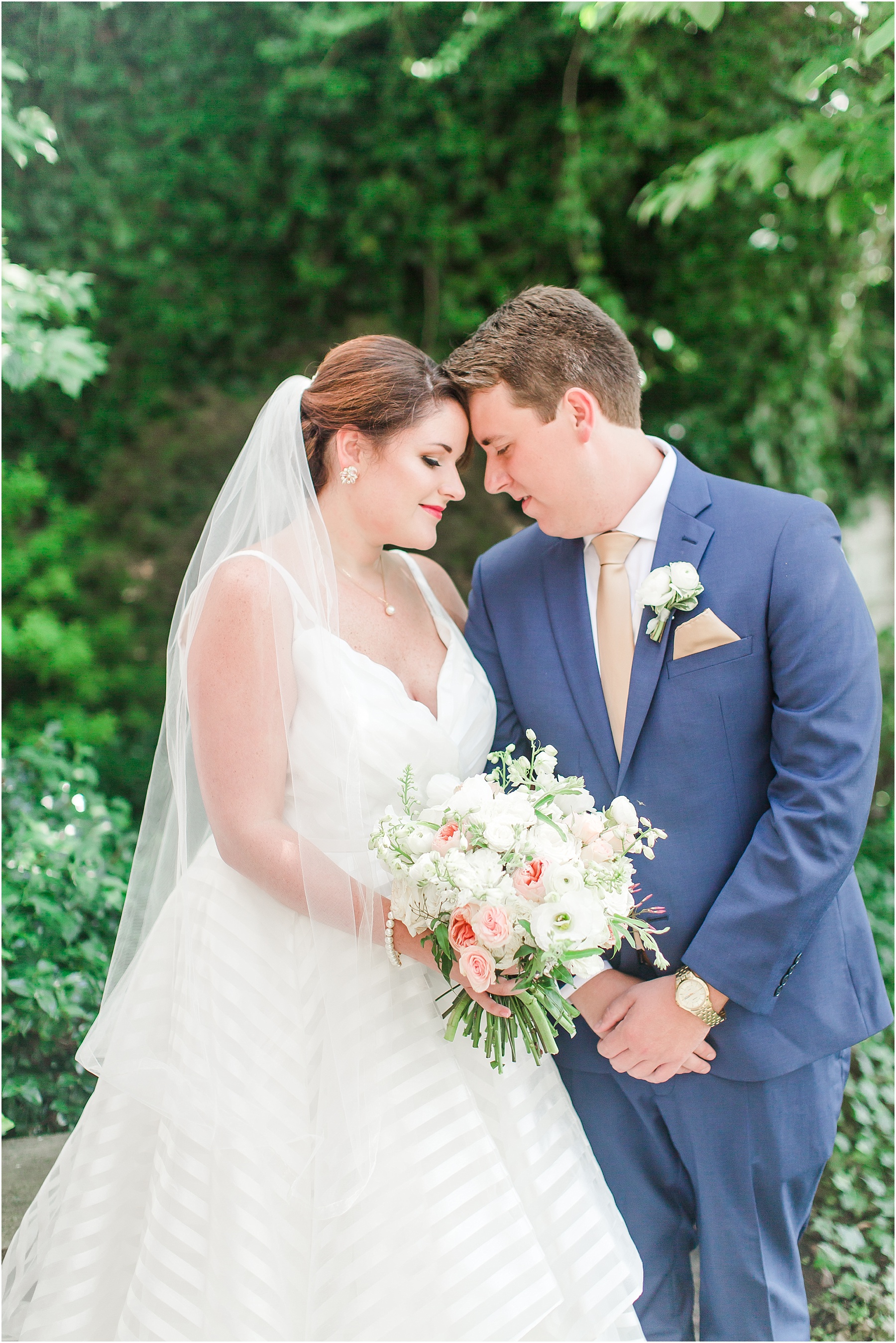 dusty blue and coral coastal wedding