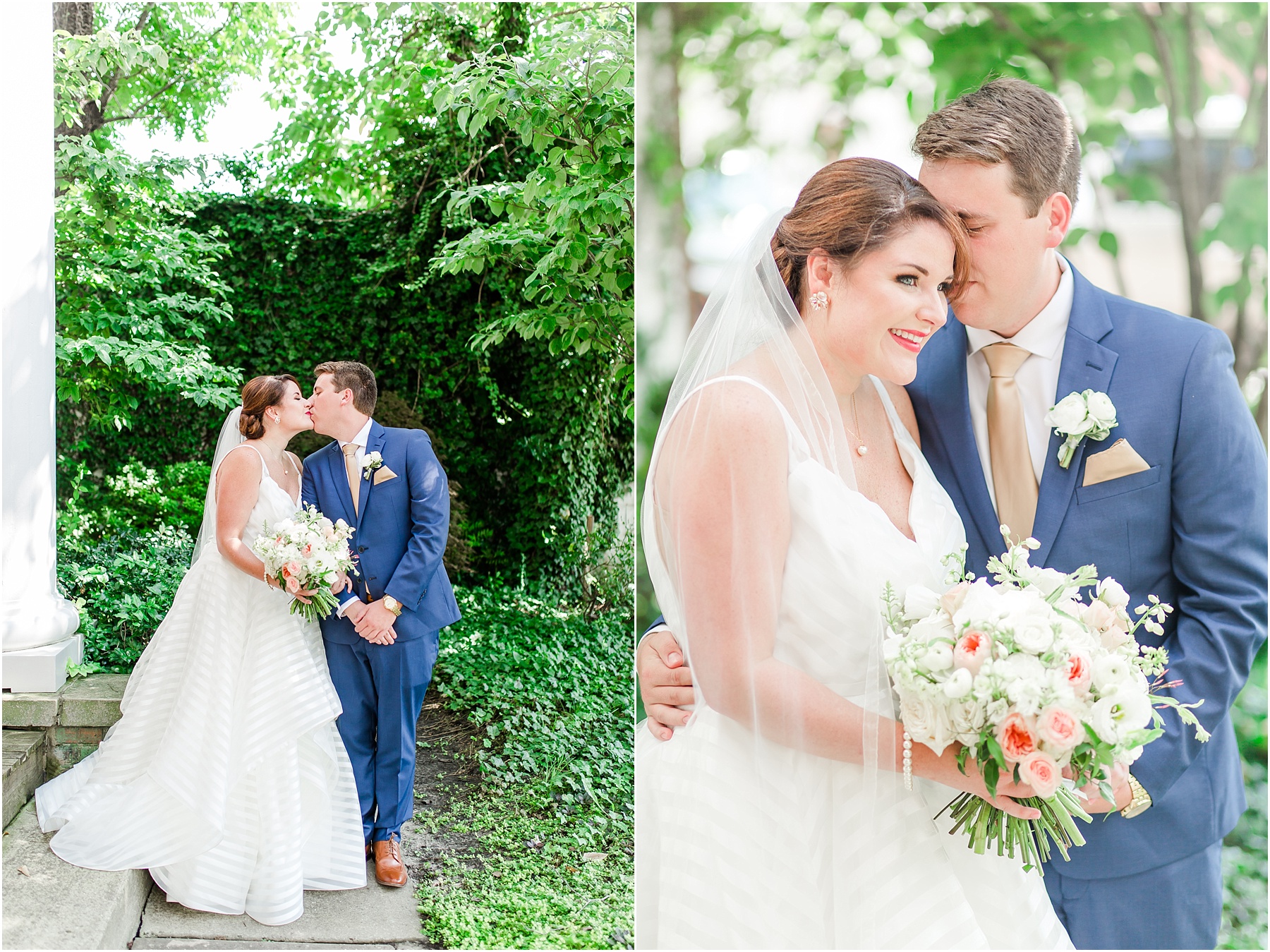 dusty blue and coral coastal wedding