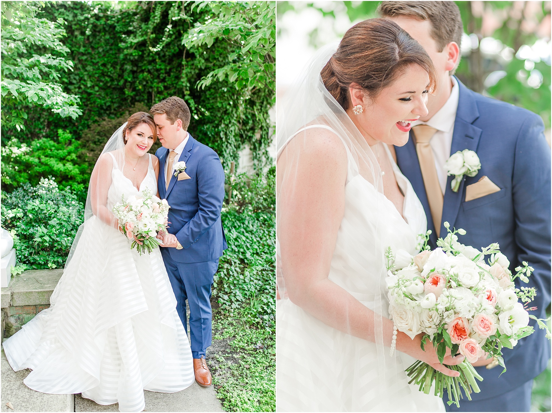 dusty blue and coral coastal wedding