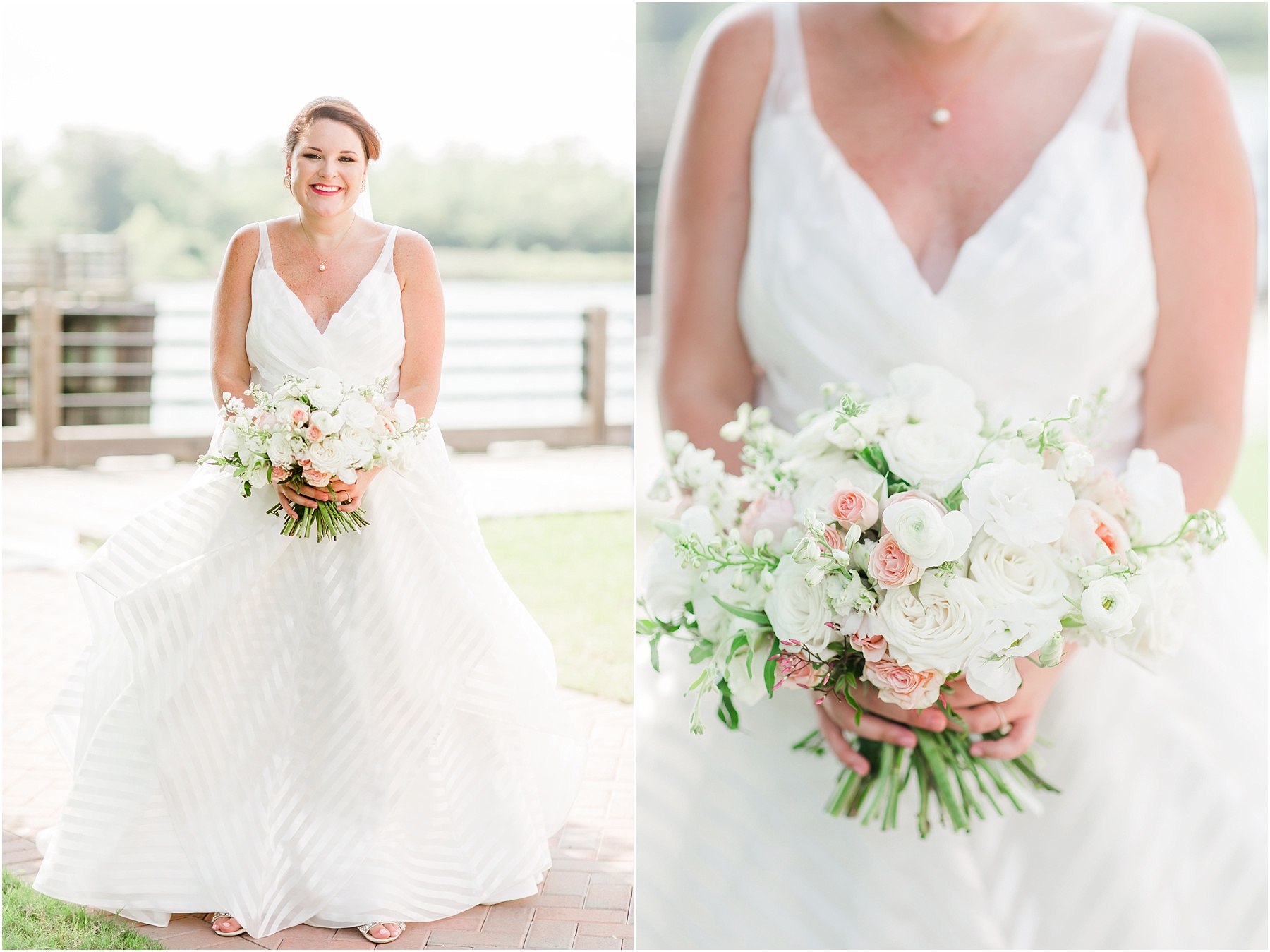 dusty blue and coral coastal wedding