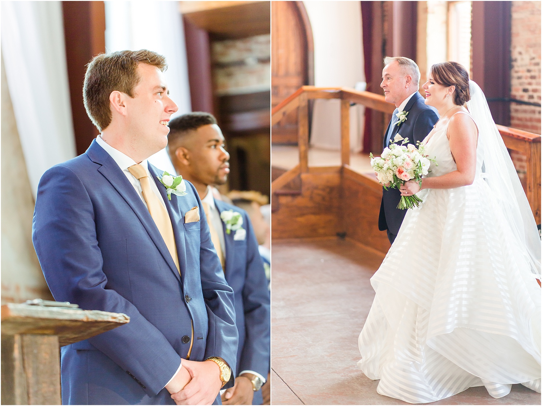 dusty blue and coral coastal wedding