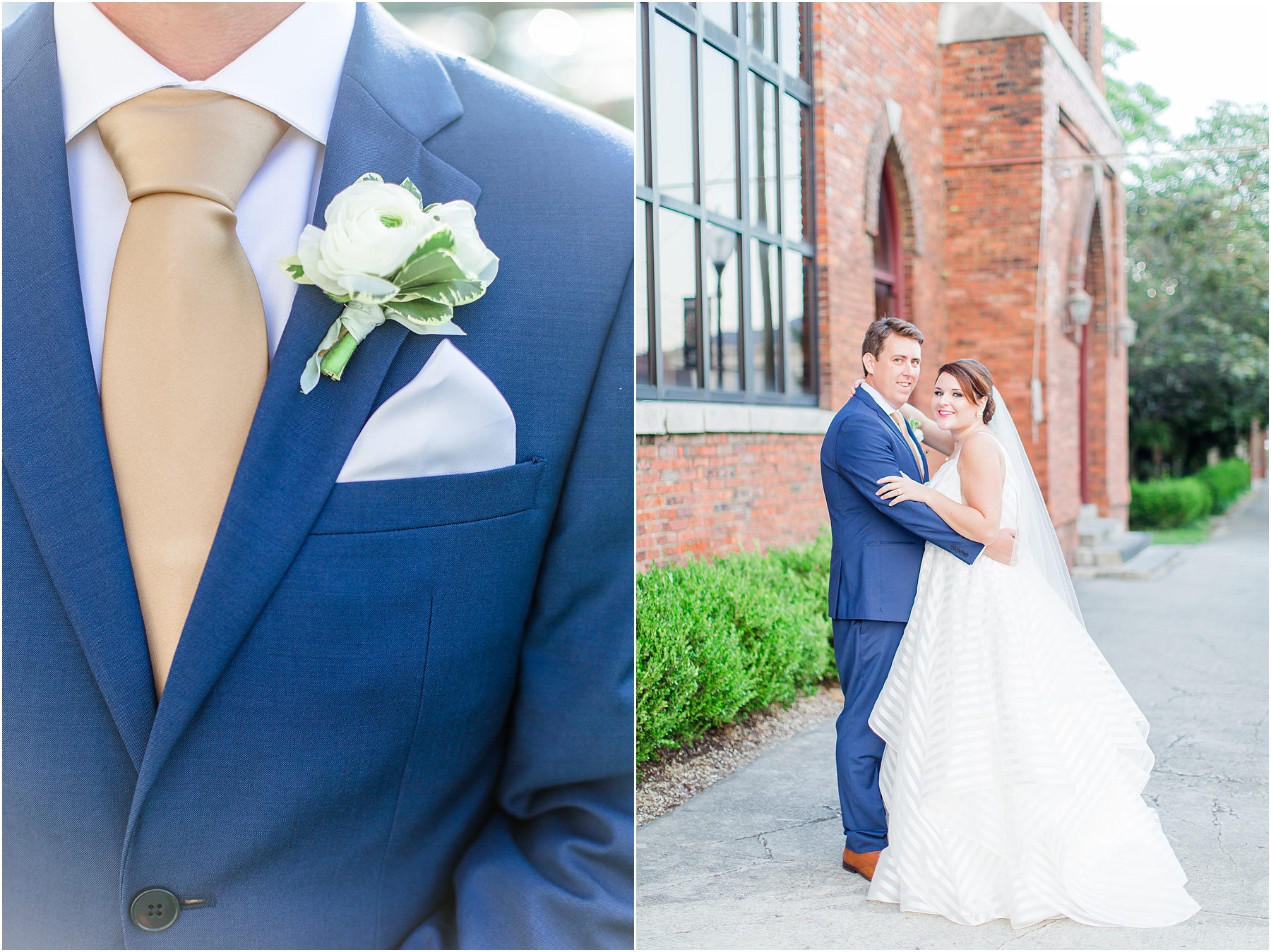 dusty blue and coral coastal wedding