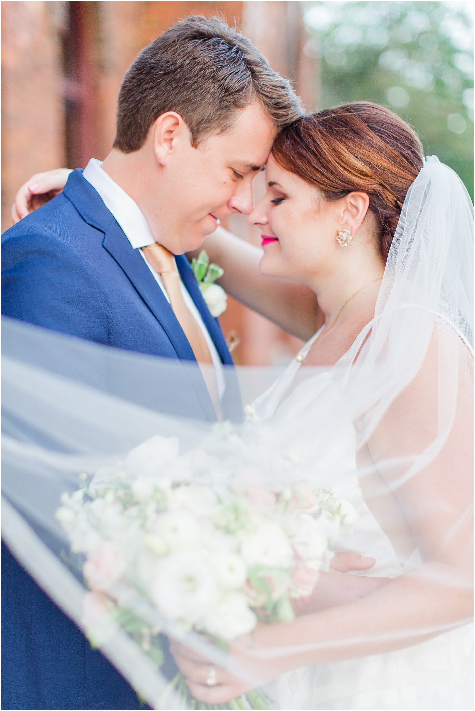 dusty blue and coral coastal wedding