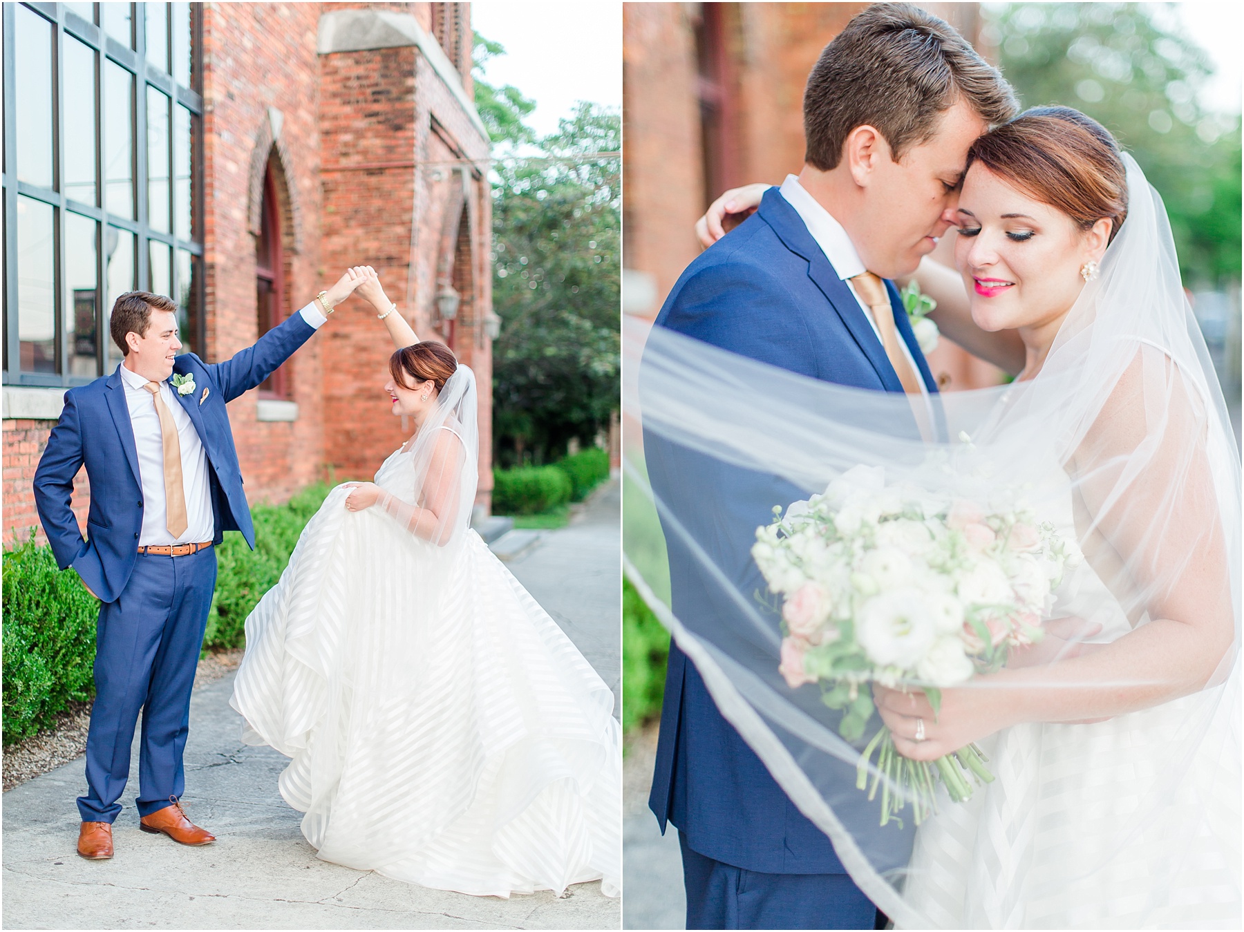 dusty blue and coral coastal wedding