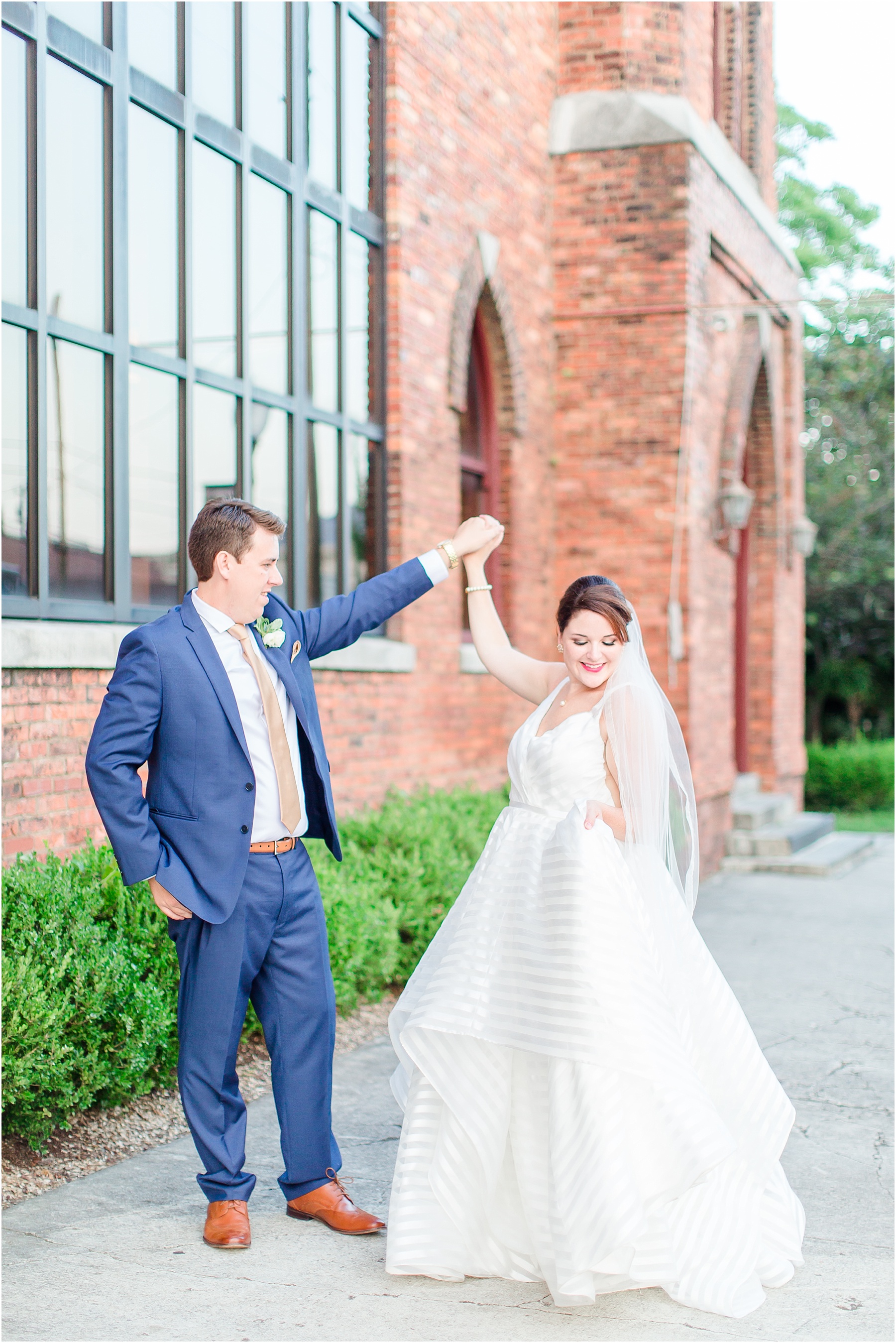 dusty blue and coral coastal wedding