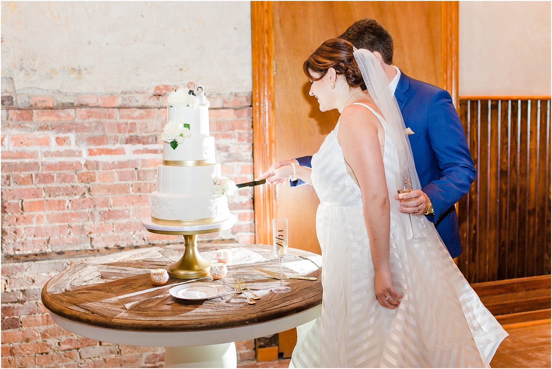 dusty blue and coral coastal wedding