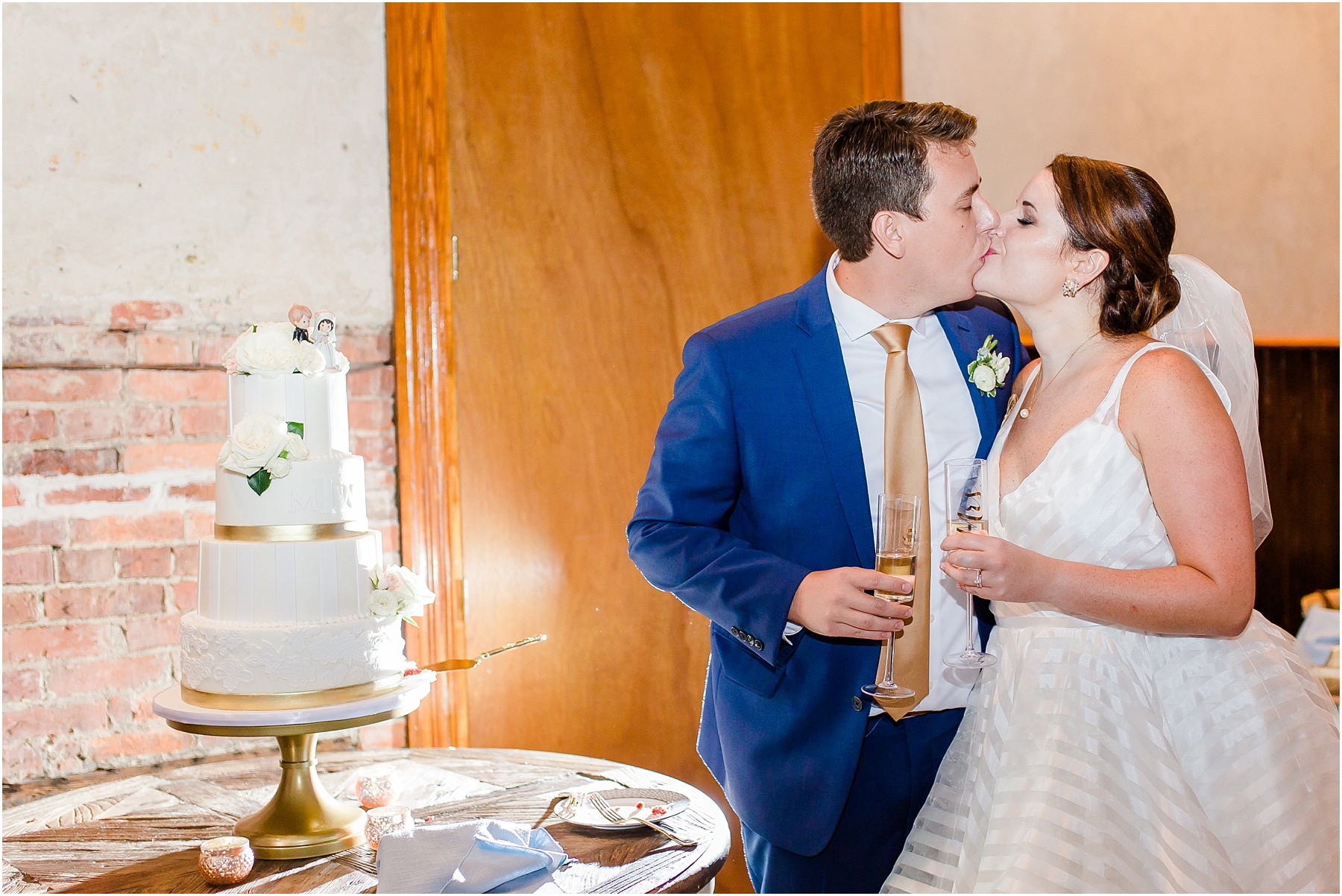 dusty blue and coral coastal wedding