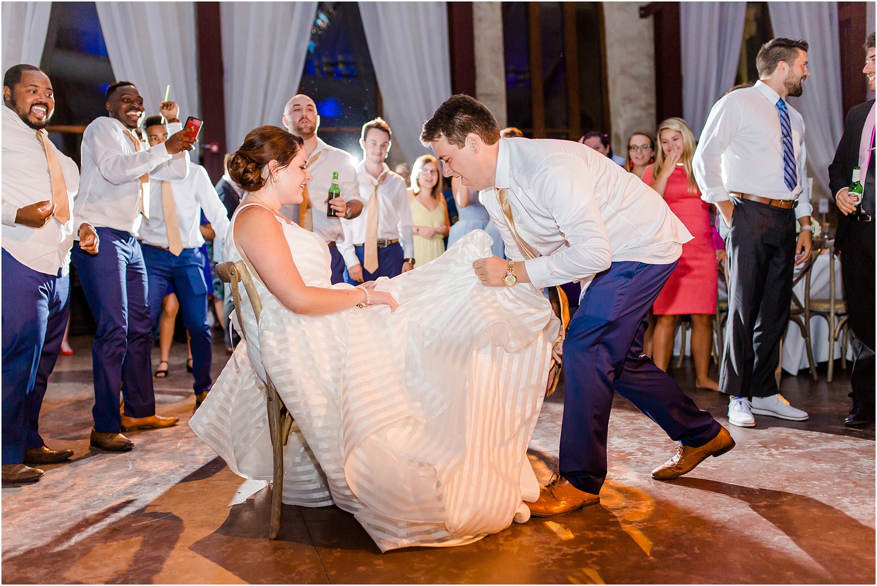 dusty blue and coral coastal wedding