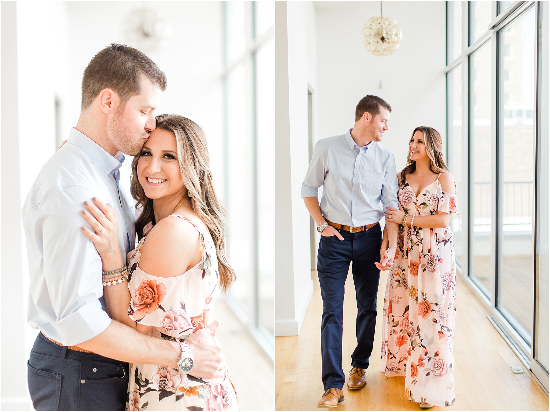 downtown raleigh glass box engagement session