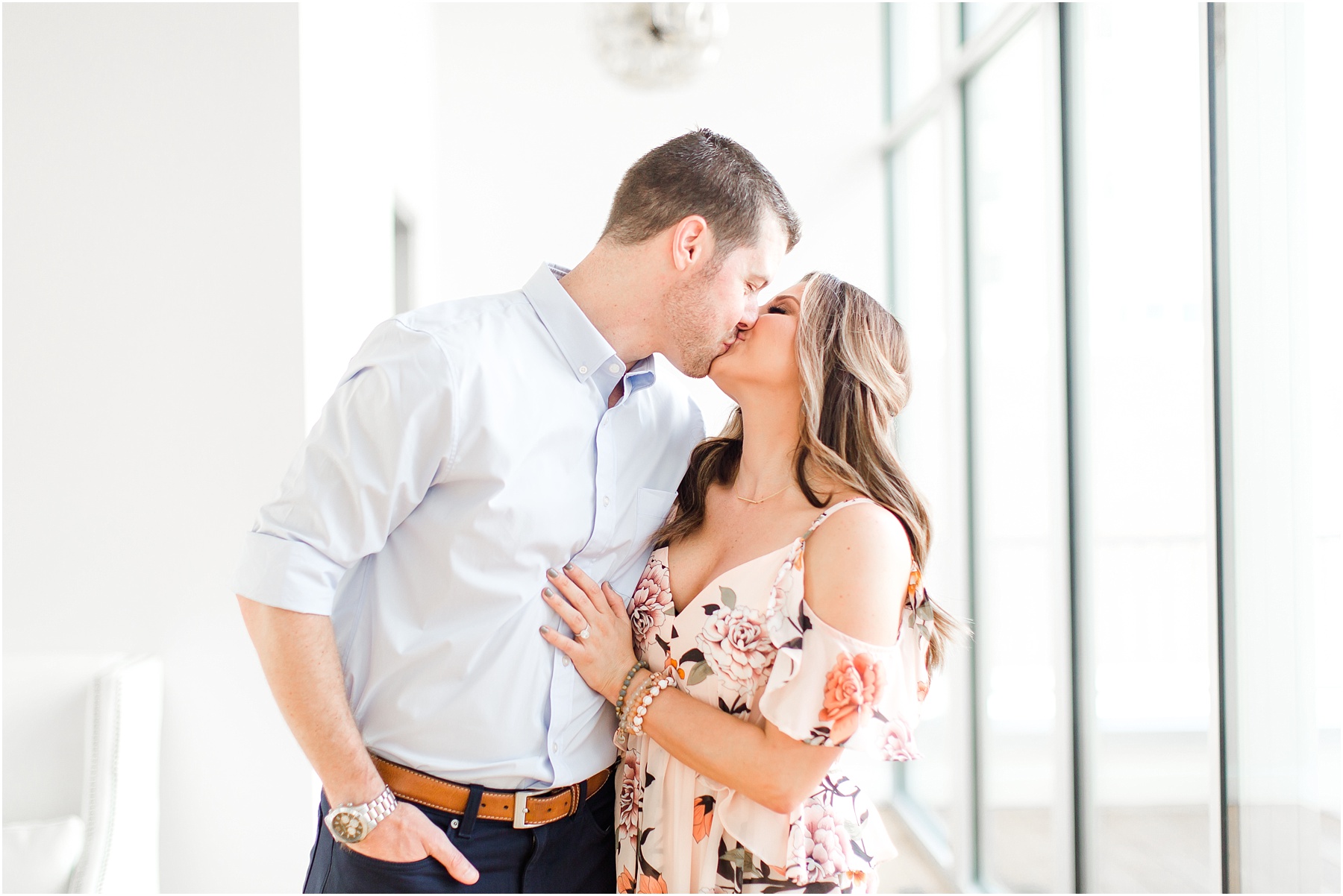 downtown raleigh glass box engagement session