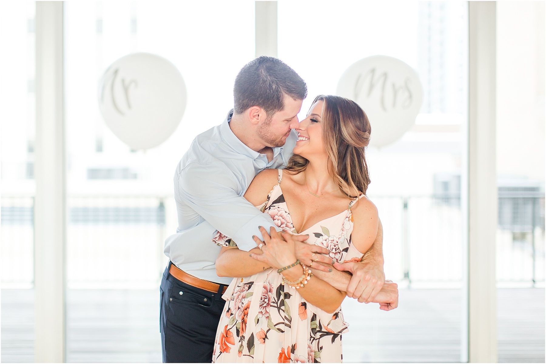 downtown raleigh glass box engagement session