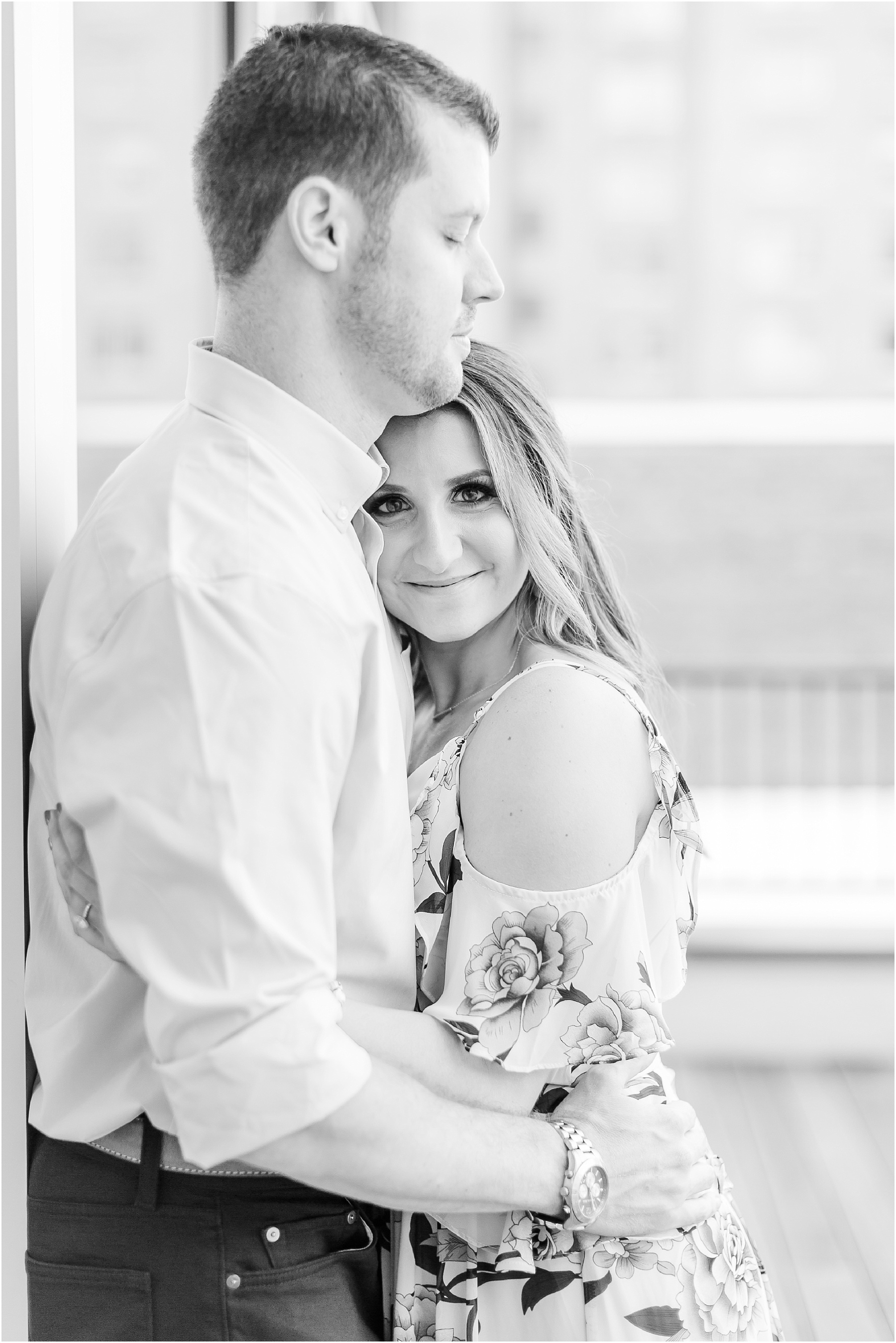 downtown raleigh glass box engagement session