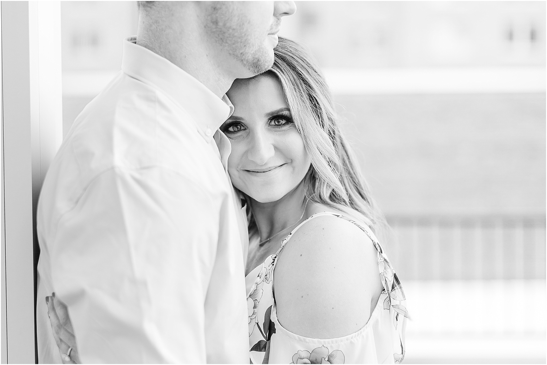 downtown raleigh glass box engagement session