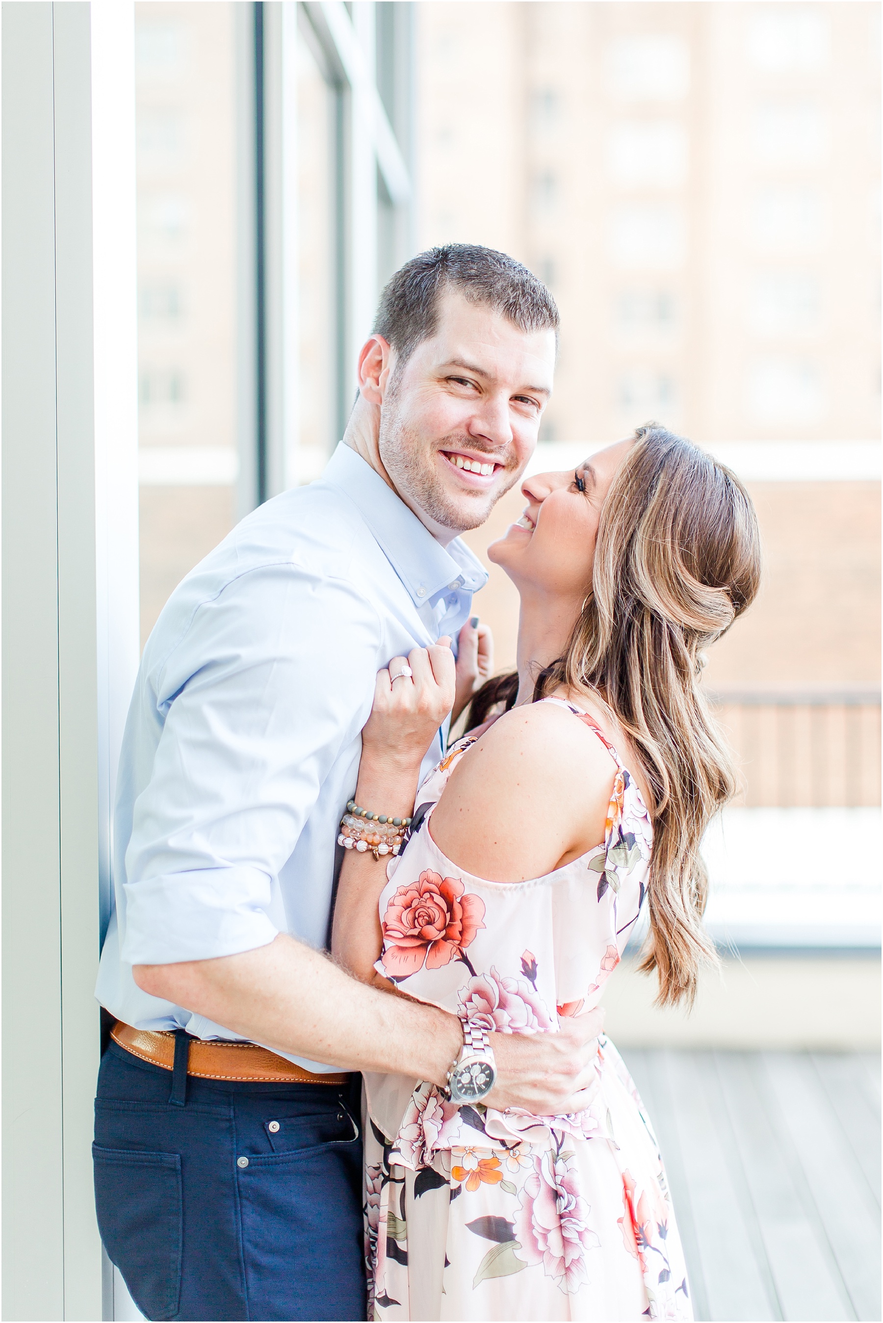 downtown raleigh glass box engagement session