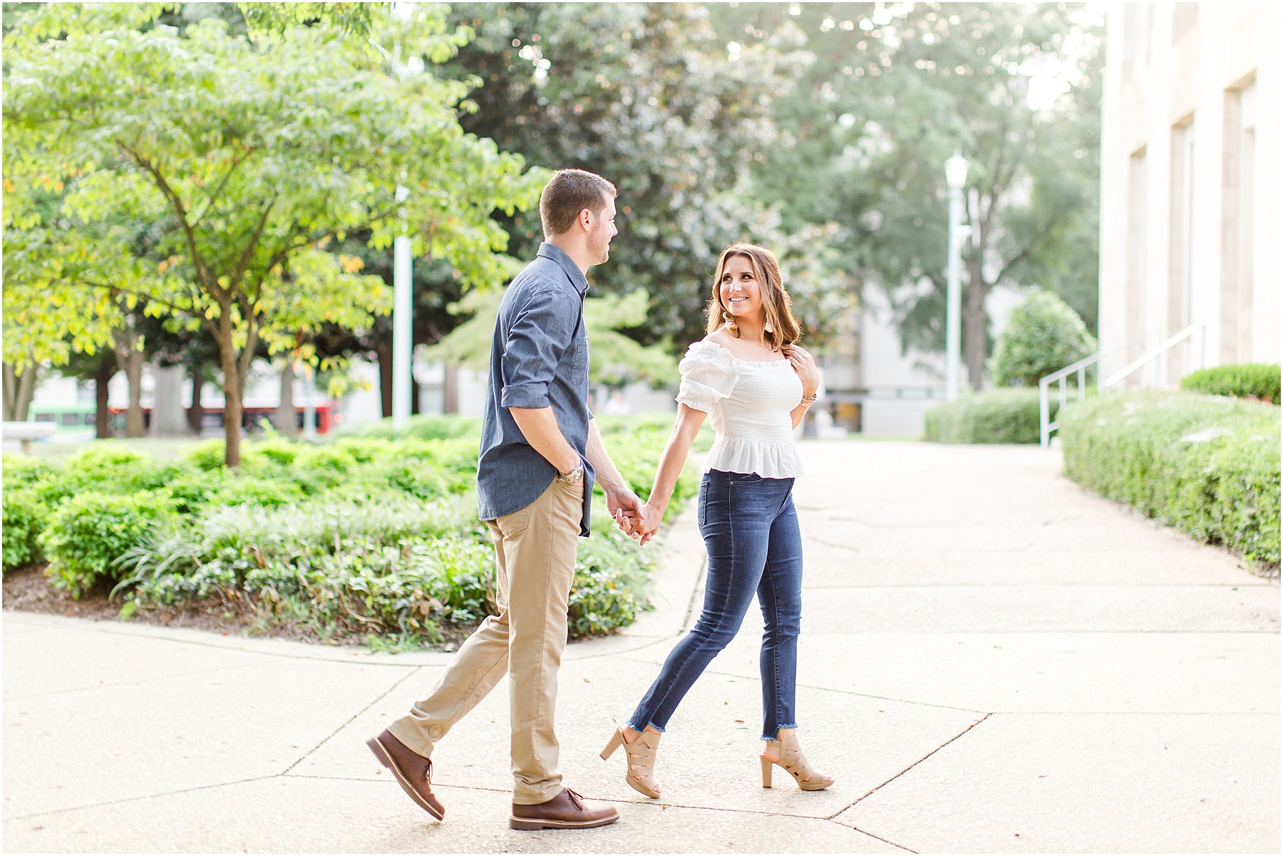 downtown raleigh glass box engagement session