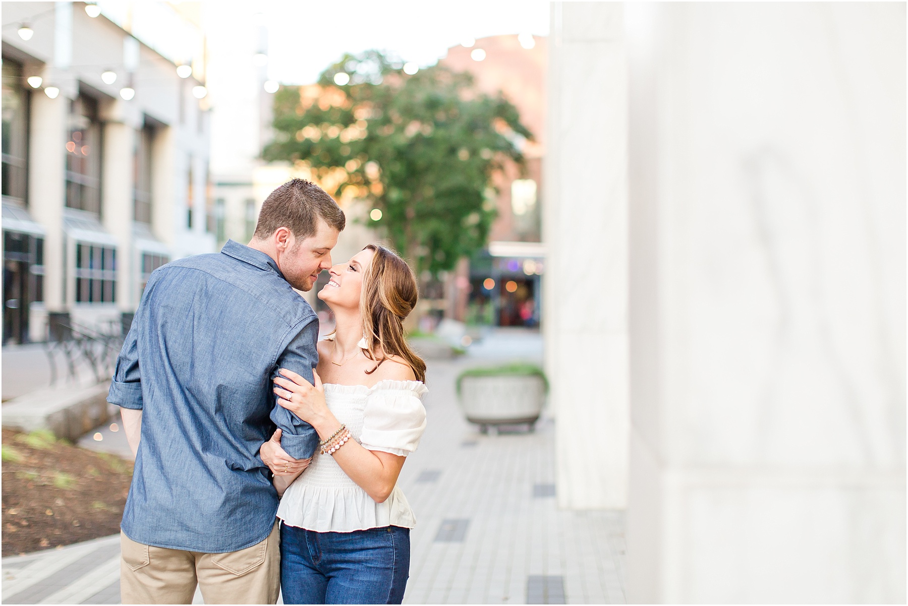 downtown raleigh glass box engagement session