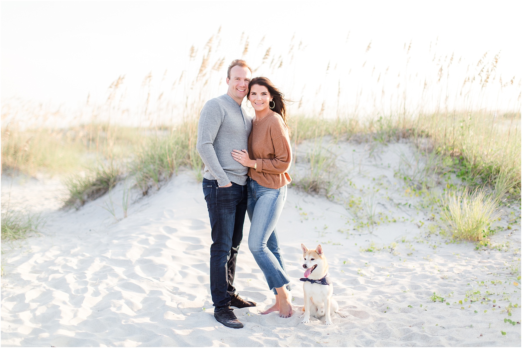 winter coastal engagement session