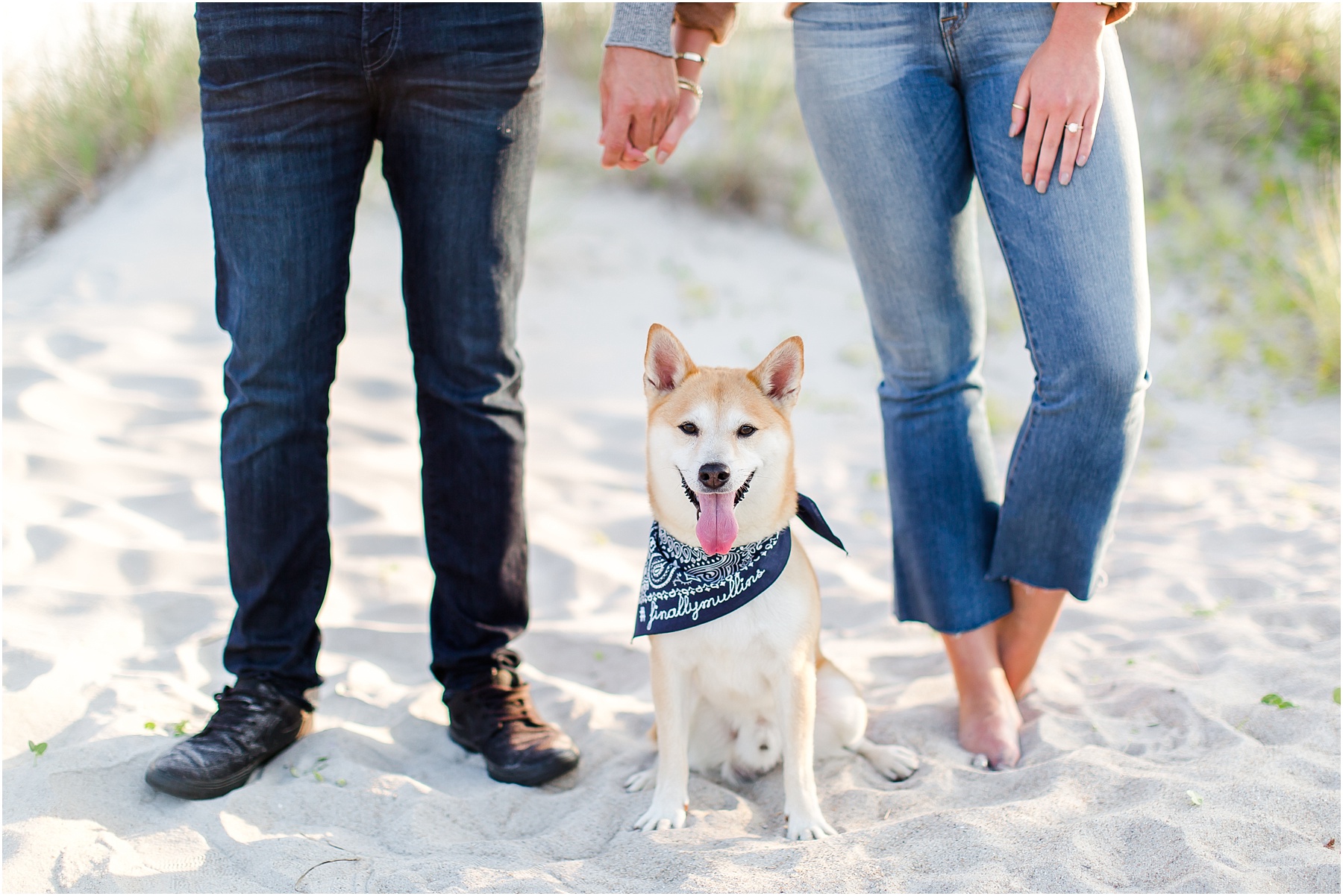 winter coastal engagement session