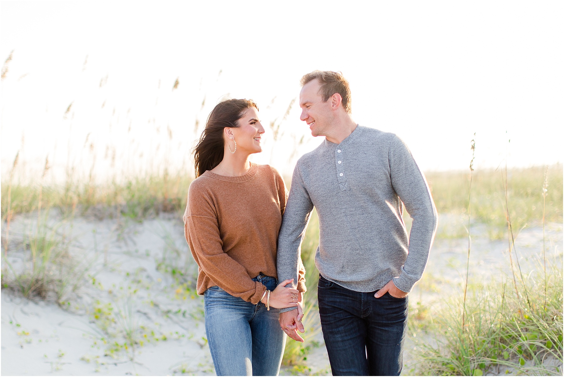 winter coastal engagement session