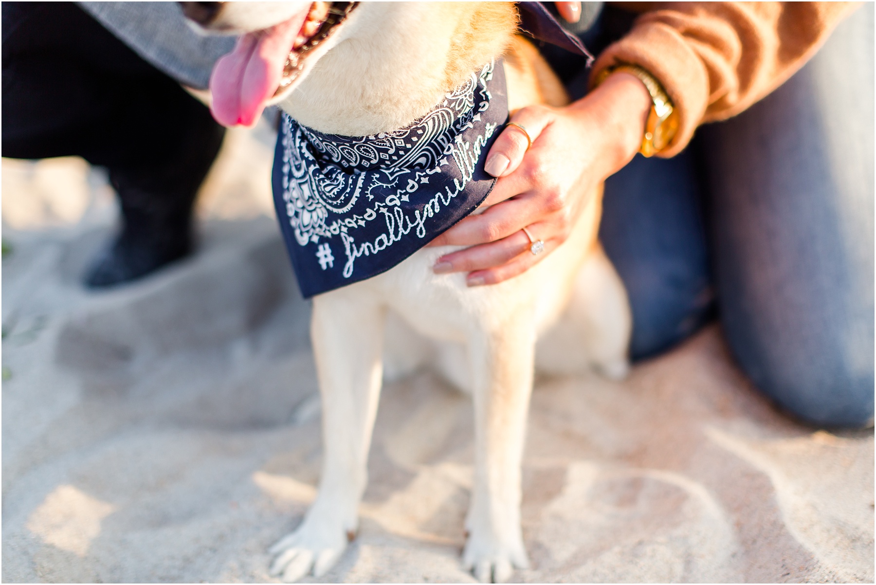 winter coastal engagement session