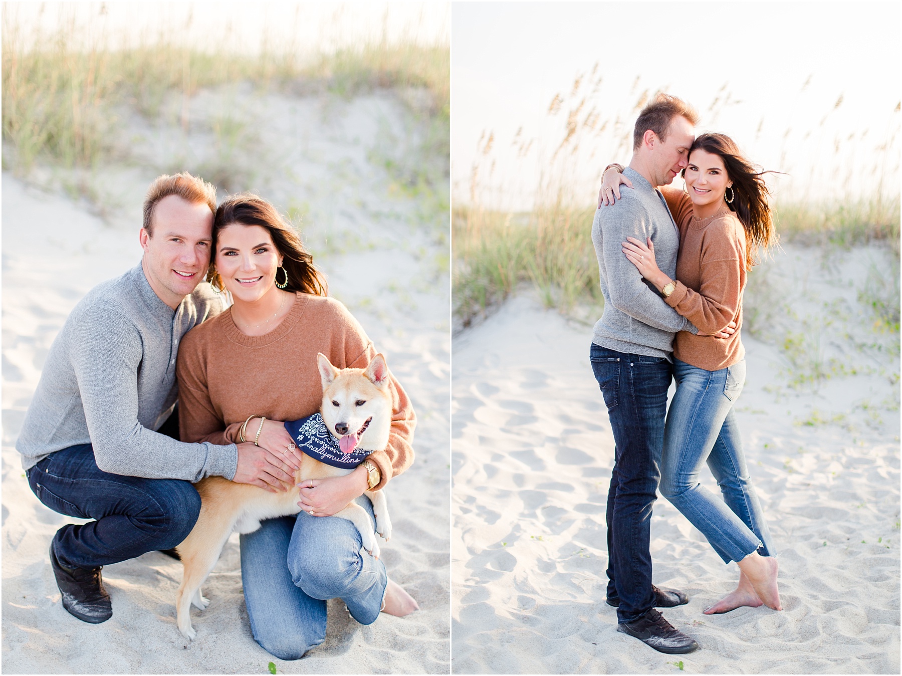 winter coastal engagement session