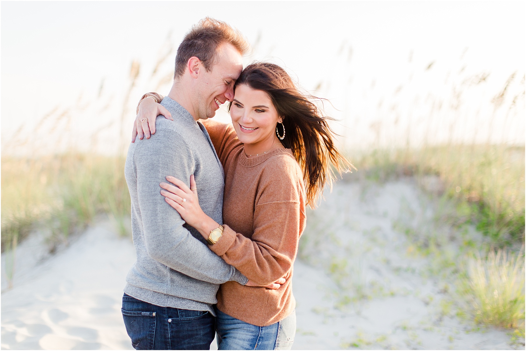 winter coastal engagement session