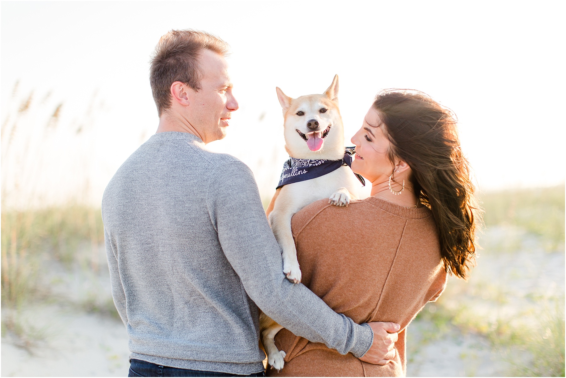 winter coastal engagement session