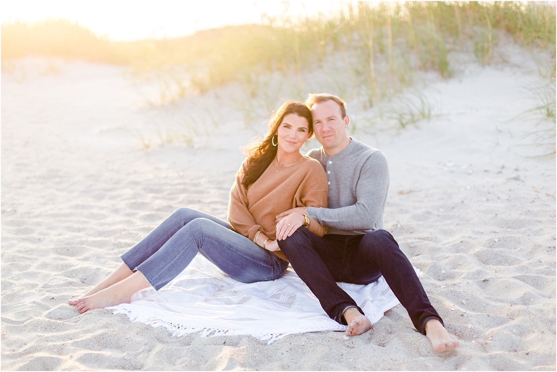 winter coastal engagement session