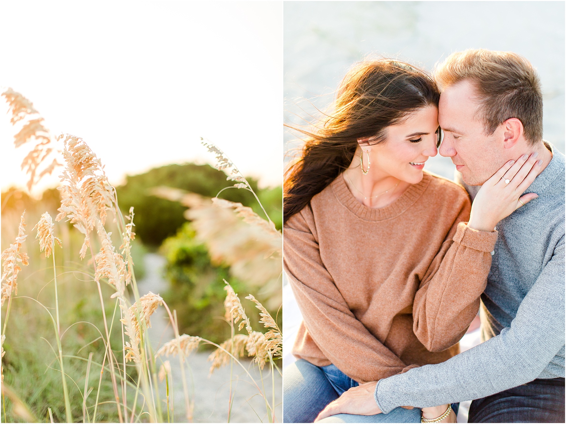 winter coastal engagement session