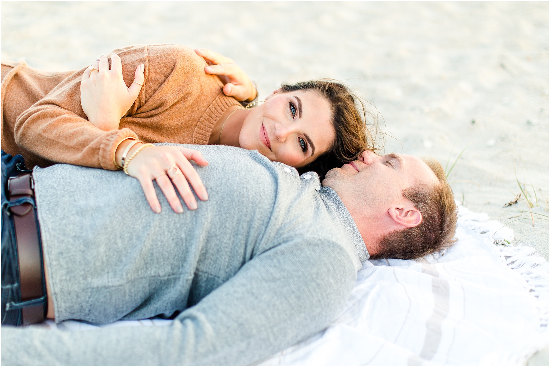 winter coastal engagement session