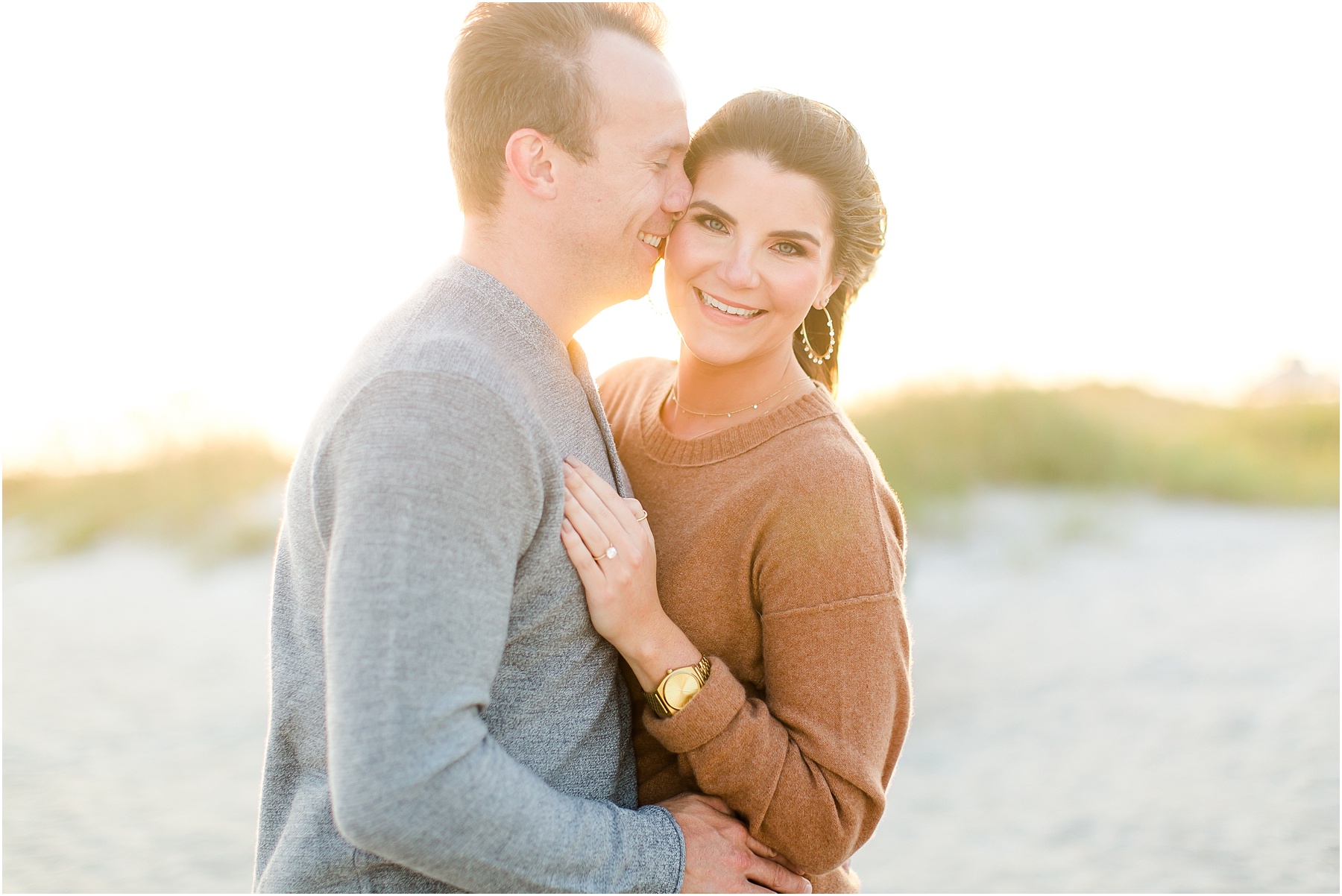 winter coastal engagement session