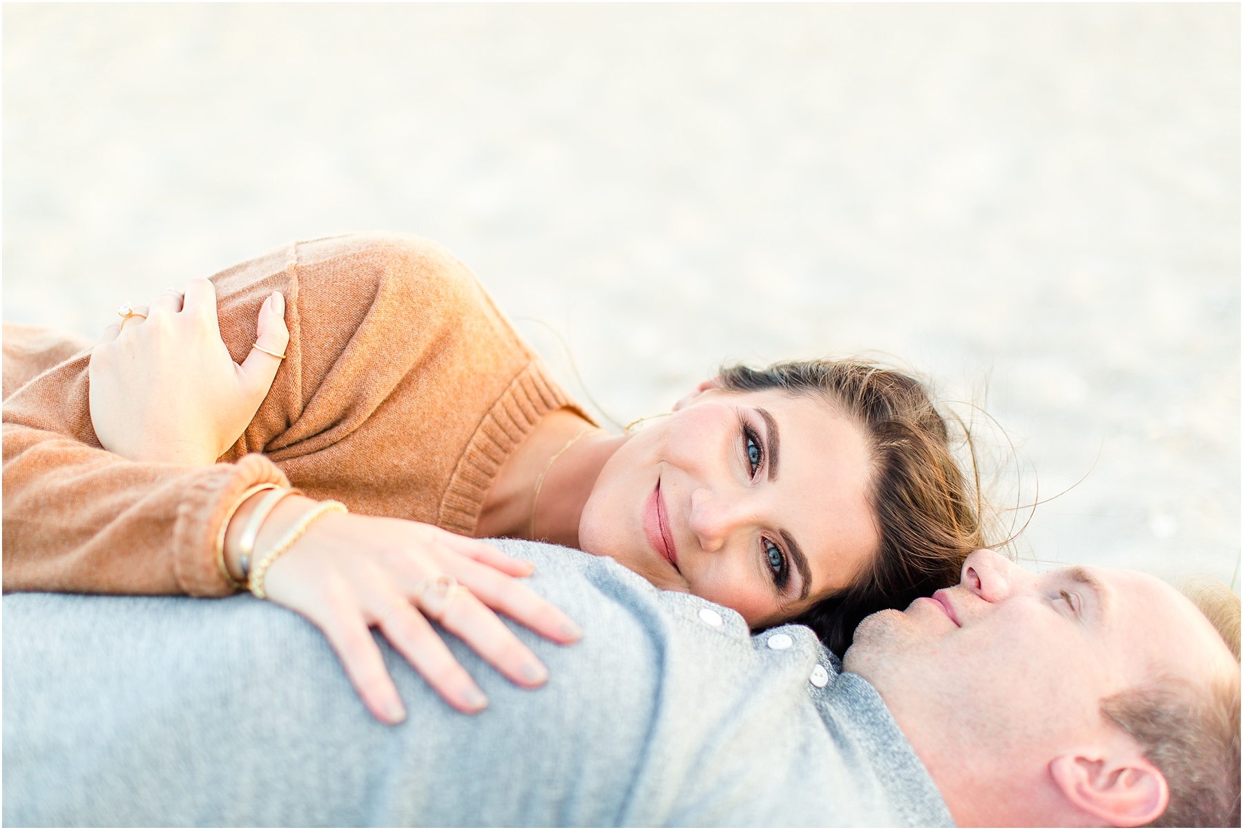 winter coastal engagement session