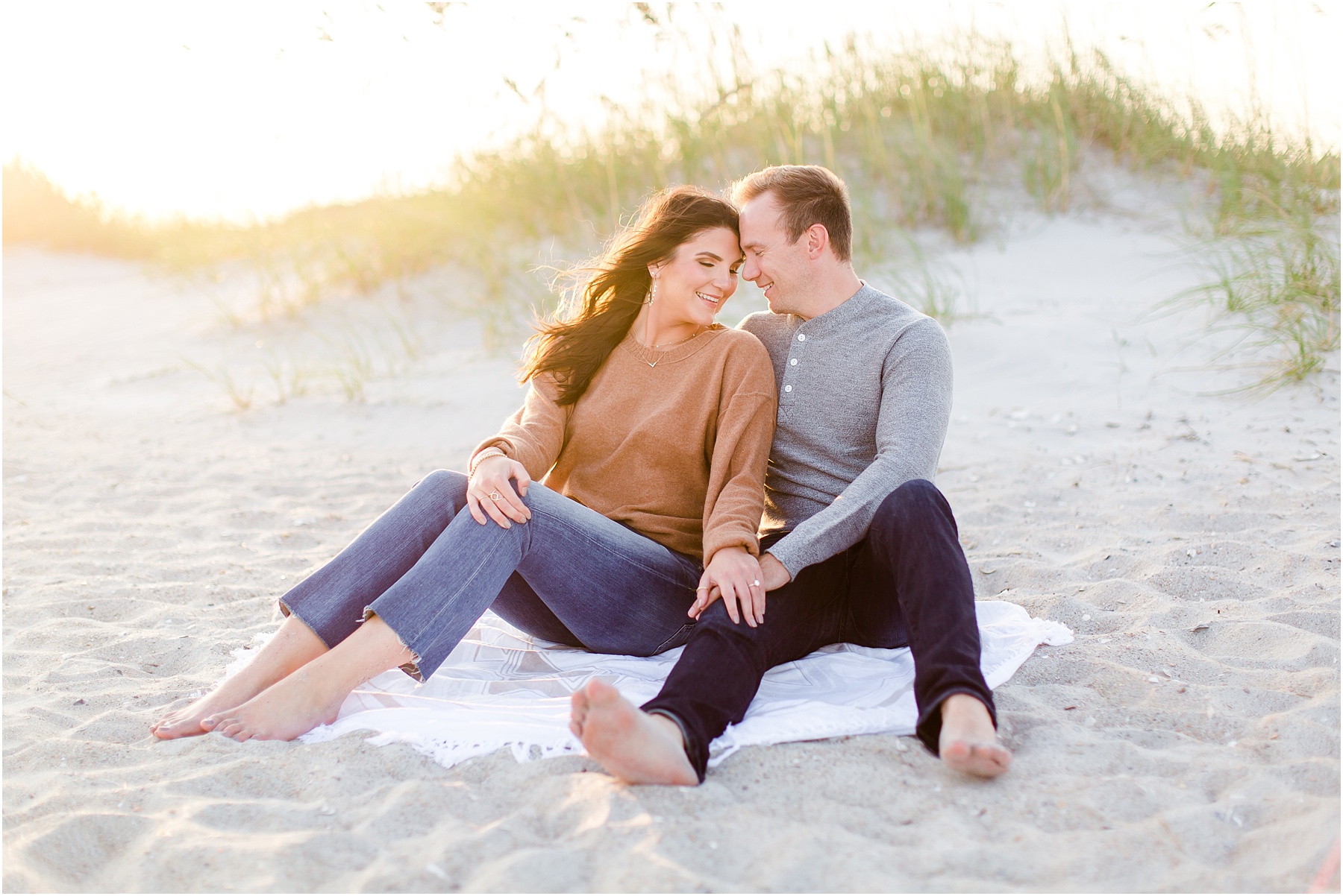 winter coastal engagement session