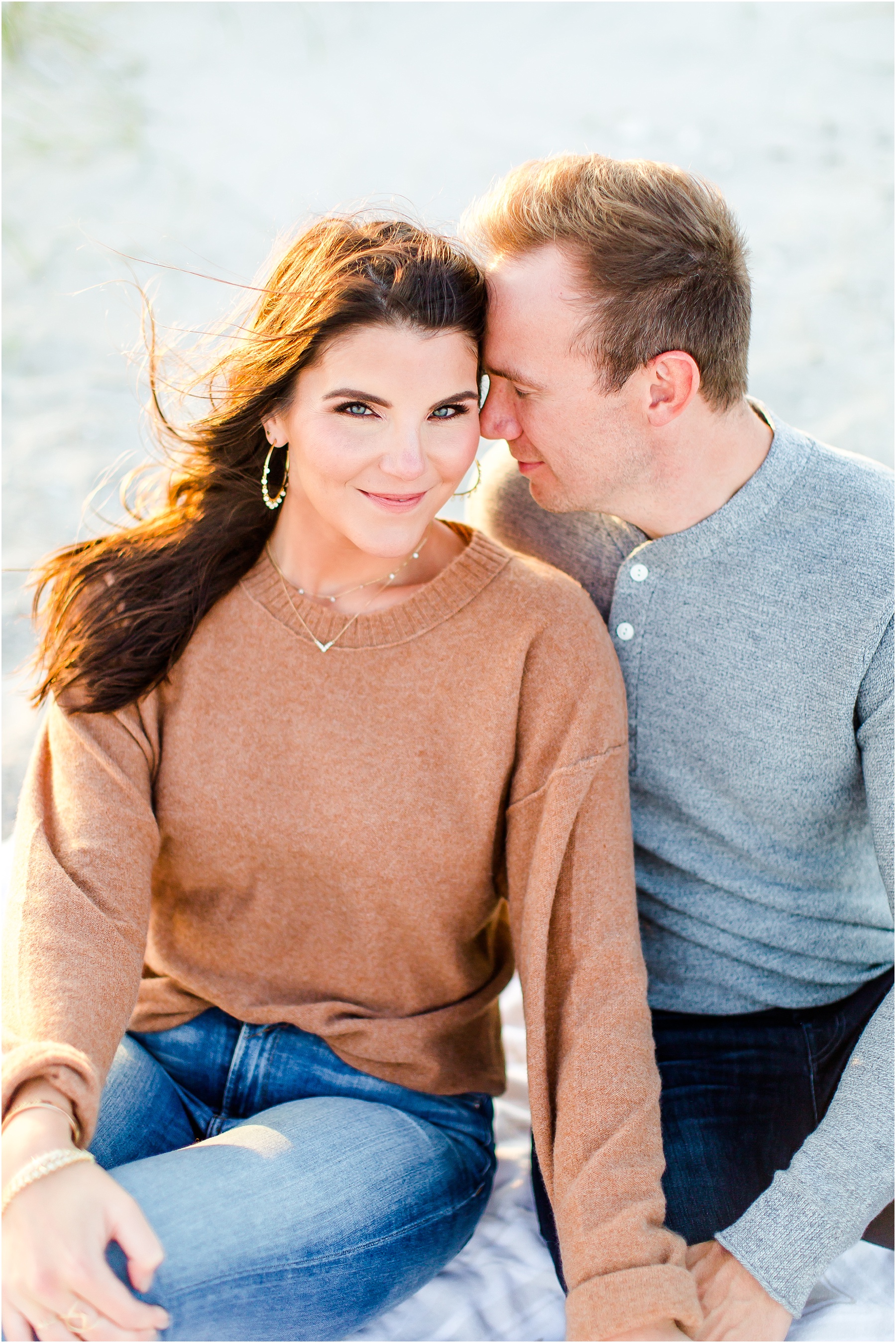 winter coastal engagement session