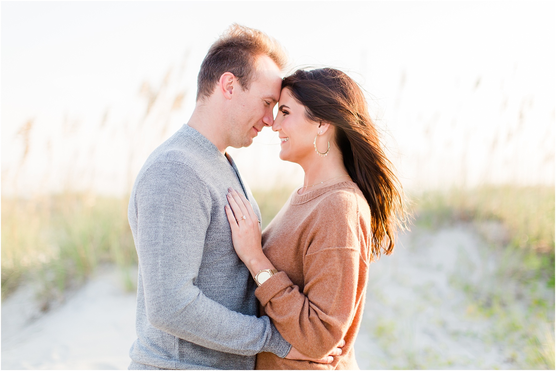 winter coastal engagement session