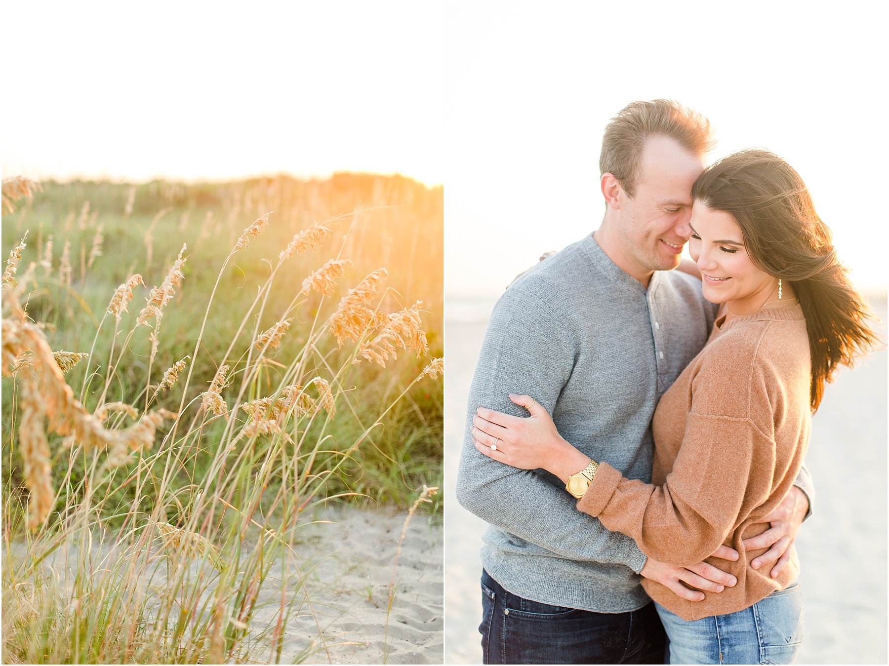 winter coastal engagement session