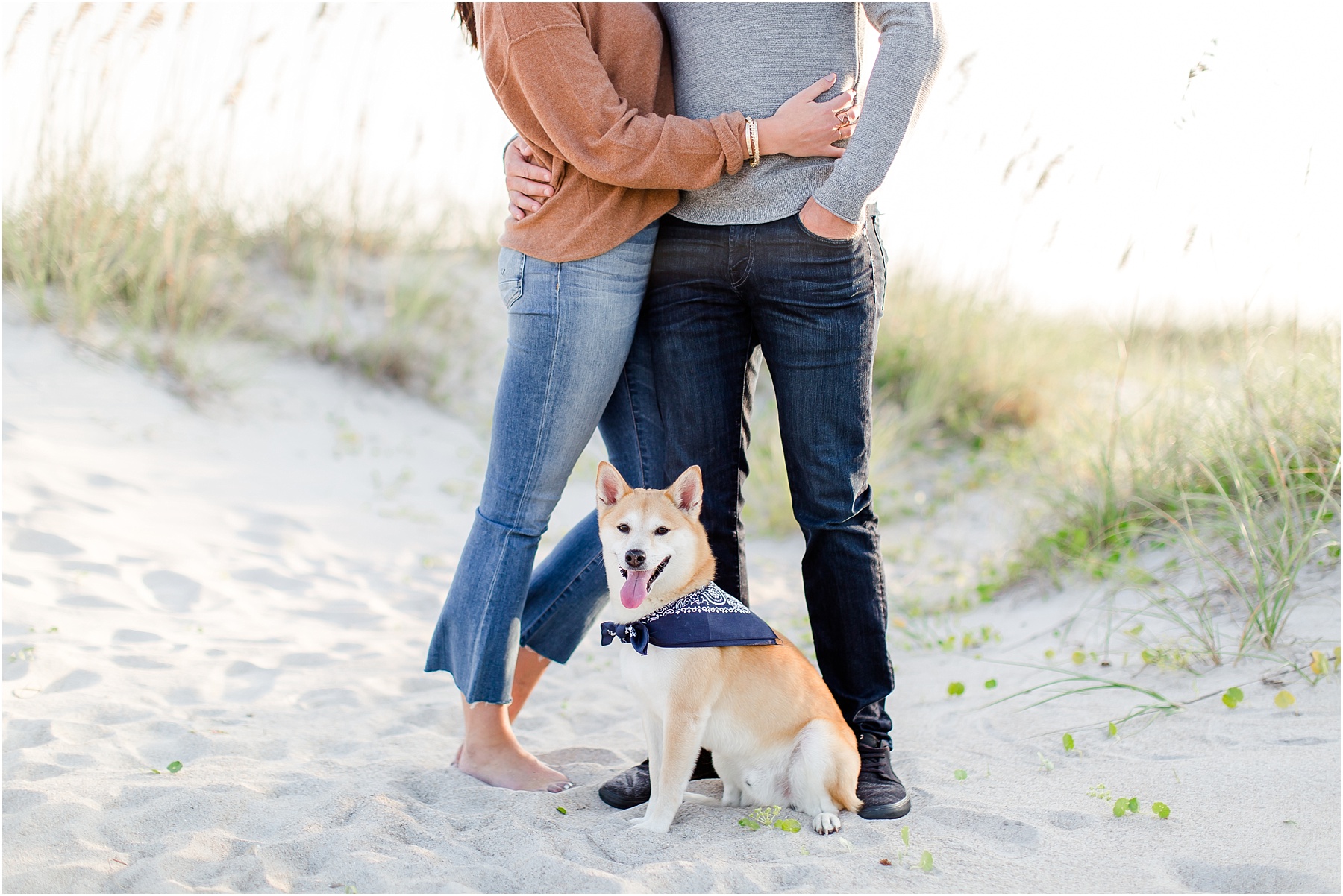 winter coastal engagement session